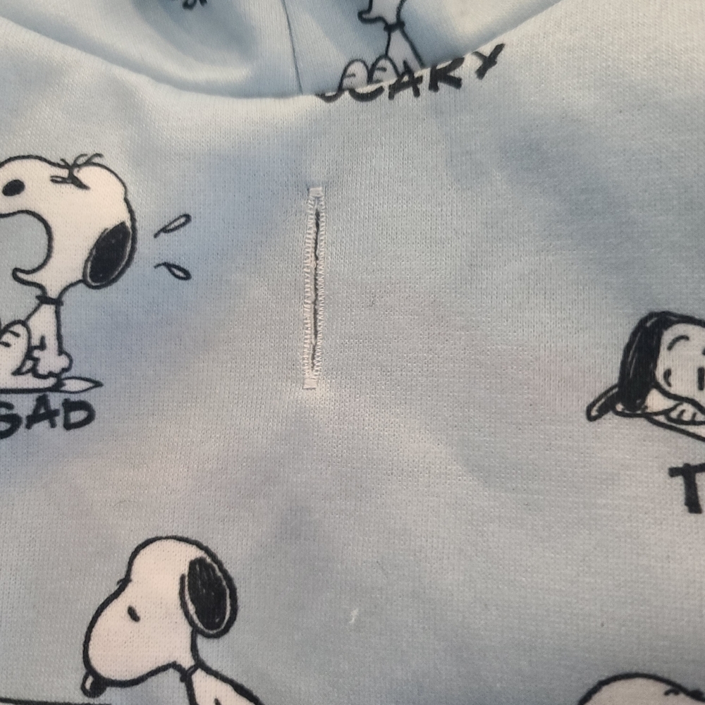 Nwot Snoopy Light Blue Dog Hoodie. Small, Fits Like A Medium - Picture 3 of 10